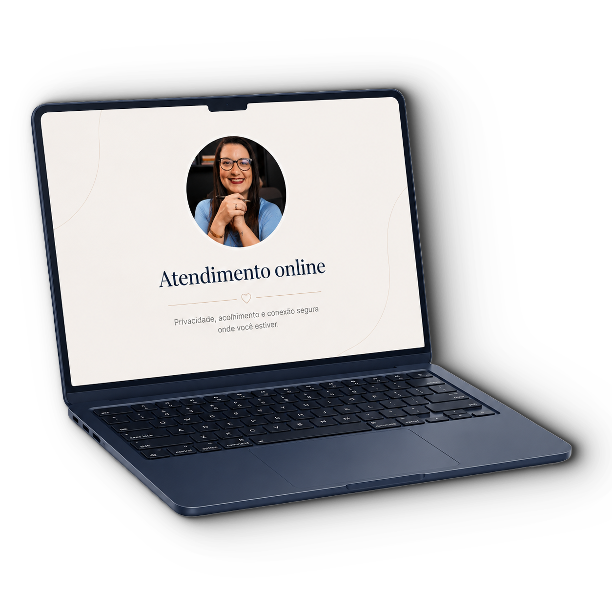 Mockup de atendimento psicológico online com Tatiana Martinez